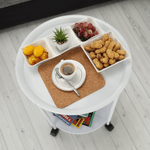 Casa si Gradina - Mobilier - Mese si birouri - Masute de cafea - Masuta portabila cu roti, alb, DERIN - Infinity.ro