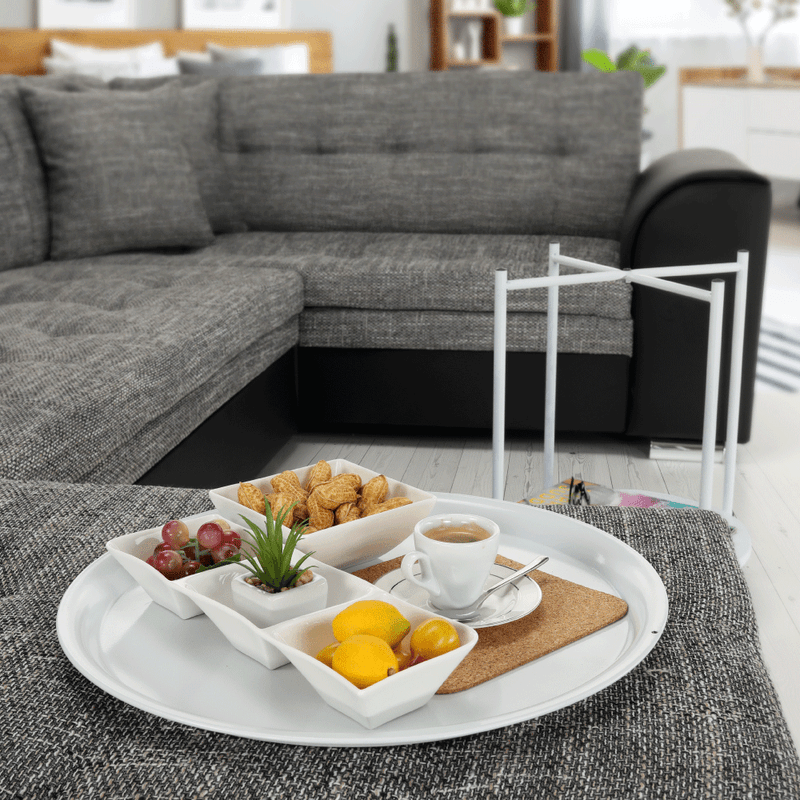 Casa si Gradina - Mobilier - Mese si birouri - Masute de cafea - Masuta portabila cu roti, alb, DERIN - Infinity.ro