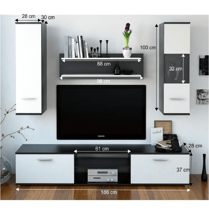 Casa si Gradina - Mobilier - Seturi de mobilier - Seturi living - Mobilier pentru living, negru/alb, WAW NEW - Infinity.ro