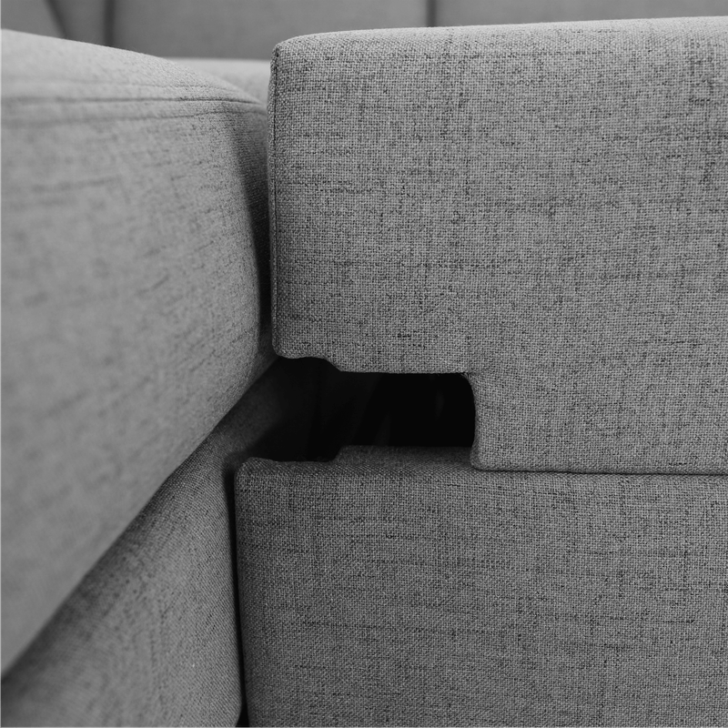 Casa si Gradina - Mobilier - Canapele si coltare - Coltare - Coltar in forma de U, piele ecologica, gri, drept, BITER U - Infinity.ro