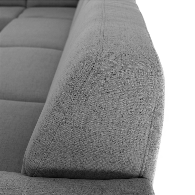 Casa si Gradina - Mobilier - Canapele si coltare - Coltare - Coltar in forma de U, piele ecologica, gri, drept, BITER U - Infinity.ro