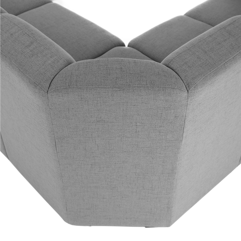 Casa si Gradina - Mobilier - Canapele si coltare - Coltare - Coltar in forma de U, piele ecologica, gri, drept, BITER U - Infinity.ro