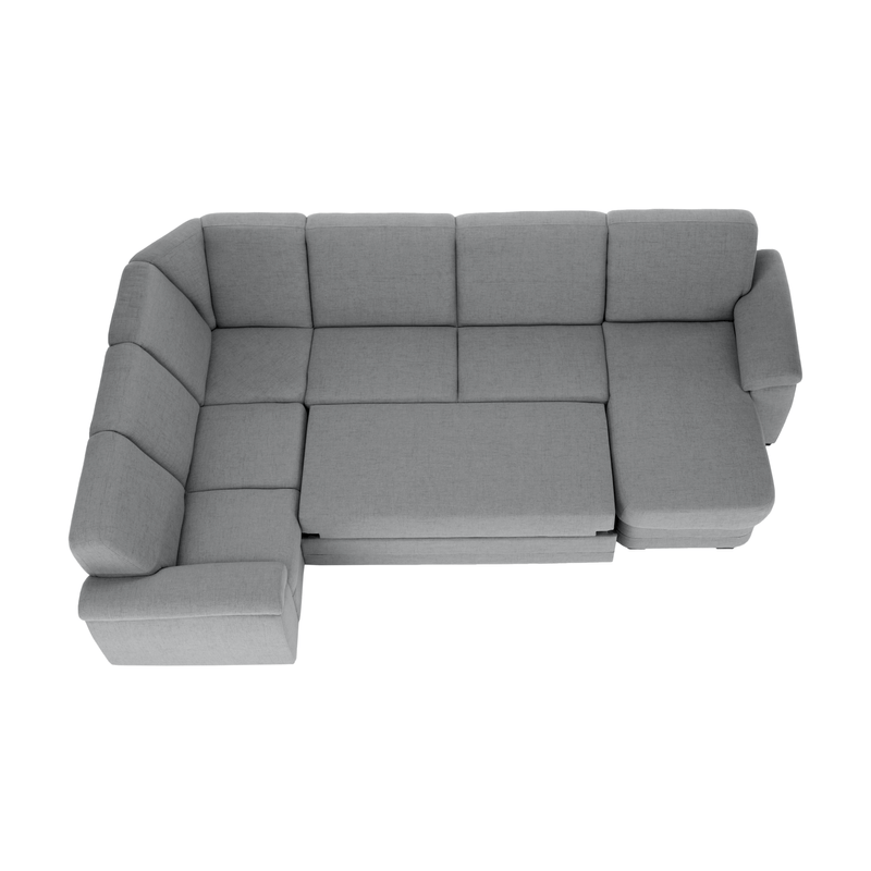 Casa si Gradina - Mobilier - Canapele si coltare - Coltare - Coltar in forma de U, piele ecologica, gri, drept, BITER U - Infinity.ro