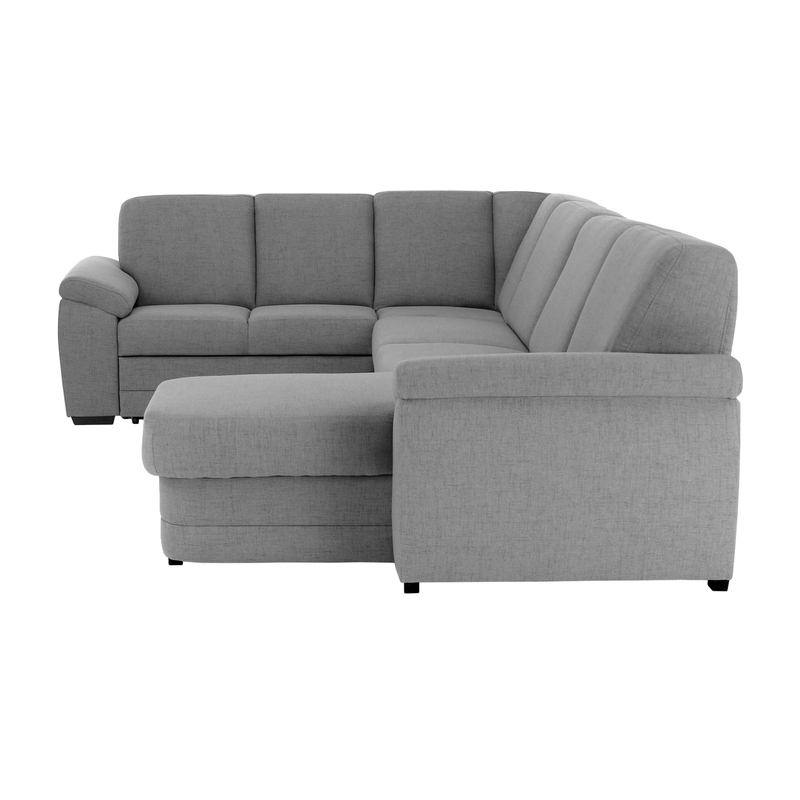 Casa si Gradina - Mobilier - Canapele si coltare - Coltare - Coltar in forma de U, piele ecologica, gri, drept, BITER U - Infinity.ro