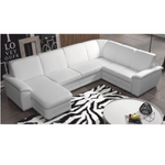 Casa si Gradina - Mobilier - Canapele si coltare - Coltare - Coltar in forma de U, piele eco alb, stanga, BITER U - Infinity.ro