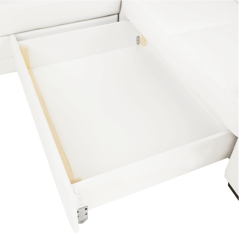 Casa si Gradina - Mobilier - Canapele si coltare - Coltare - Coltar in forma de U, piele eco alb, stanga, BITER U - Infinity.ro