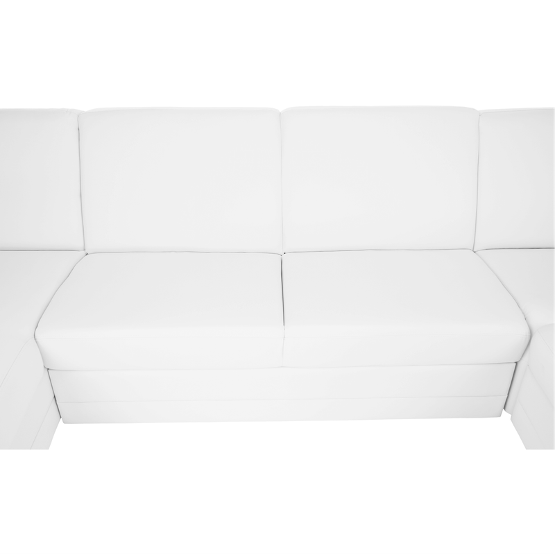 Casa si Gradina - Mobilier - Canapele si coltare - Coltare - Coltar in forma de U, piele eco alb, stanga, BITER U - Infinity.ro