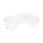 Casa si Gradina - Mobilier - Canapele si coltare - Coltare - Coltar in forma de U, piele eco alb, stanga, BITER U - Infinity.ro