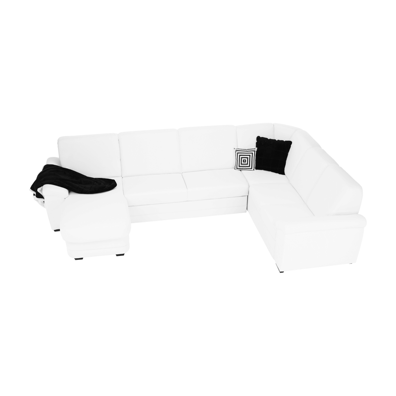 Casa si Gradina - Mobilier - Canapele si coltare - Coltare - Coltar in forma de U, piele eco alb, stanga, BITER U - Infinity.ro