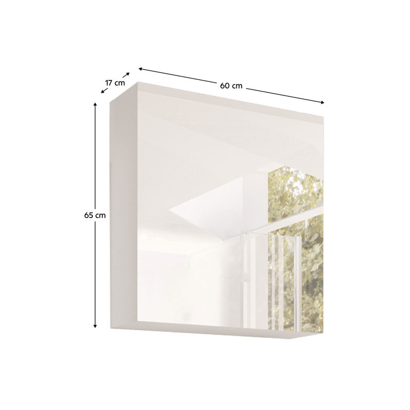 Casa si Gradina - Mobilier - Dulapuri si sifoniere - Dulapuri - Dulap cu oglinda, alb/alb cu luciu extra ridicat HG, MASON WH14 - Infinity.ro