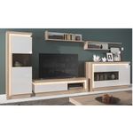 Casa si Gradina - Mobilier - Biblioteci si rafturi - Rafturi - Polita LYOP03, stejar riviera/alb cu luciu extra ridicat, LEONARDO - Infinity.ro