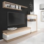 Casa si Gradina - Mobilier - Biblioteci si rafturi - Rafturi - Polita LYOP03, stejar riviera/alb cu luciu extra ridicat, LEONARDO - Infinity.ro