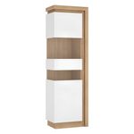 Casa si Gradina - Mobilier - Dulapuri si sifoniere - Dulapuri - Vitrina LYOV03L, stejar riviera/alb cu luciu extra ridicat, LEONARDO - Infinity.ro