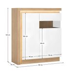 Casa si Gradina - Mobilier - Comode si corpuri - Comode - Scrin LYOV04P, stejar riviera/alb cu luciu extra ridicat, LEONARDO - Infinity.ro