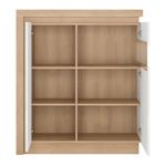 Casa si Gradina - Mobilier - Comode si corpuri - Comode - Scrin LYOV04P, stejar riviera/alb cu luciu extra ridicat, LEONARDO - Infinity.ro