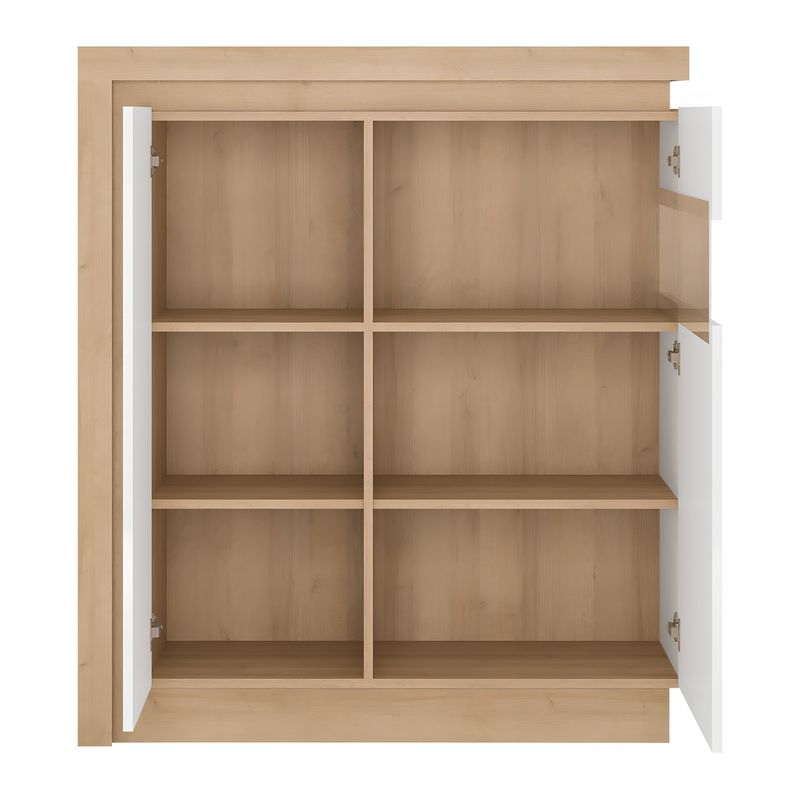 Casa si Gradina - Mobilier - Comode si corpuri - Comode - Scrin LYOV04P, stejar riviera/alb cu luciu extra ridicat, LEONARDO - Infinity.ro