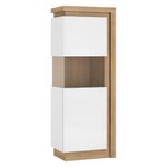 Casa si Gradina - Mobilier - Dulapuri si sifoniere - Dulapuri - Vitrina LYOV01L, stejar riviera/alb cu luciu extra ridicat, LEONARDO - Infinity.ro