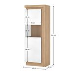 Casa si Gradina - Mobilier - Dulapuri si sifoniere - Dulapuri - Vitrina LYOV01L, stejar riviera/alb cu luciu extra ridicat, LEONARDO - Infinity.ro