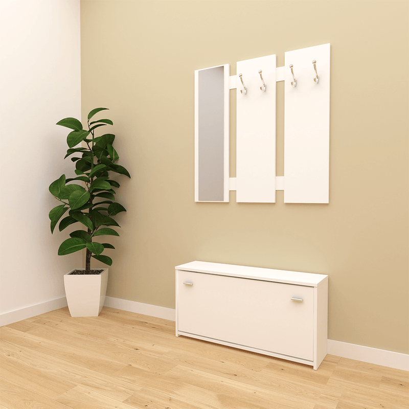 Casa si Gradina - Mobilier - Organizare si depozitare - Cuiere - Set de hol, alb, lada 03 NEW - Infinity.ro