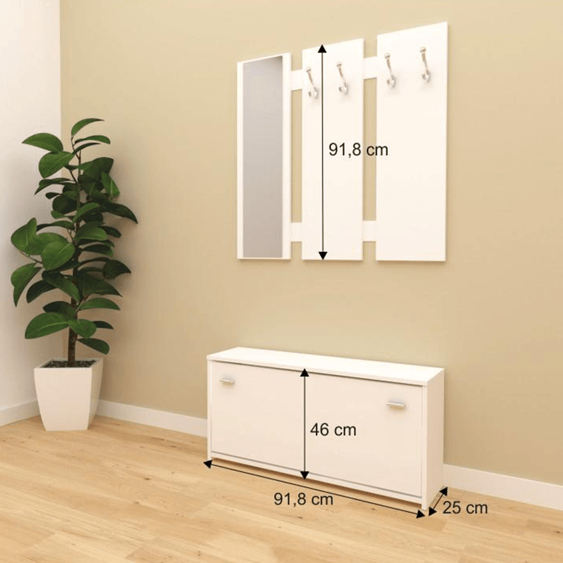 Casa si Gradina - Mobilier - Organizare si depozitare - Cuiere - Set de hol, alb, lada 03 NEW - Infinity.ro