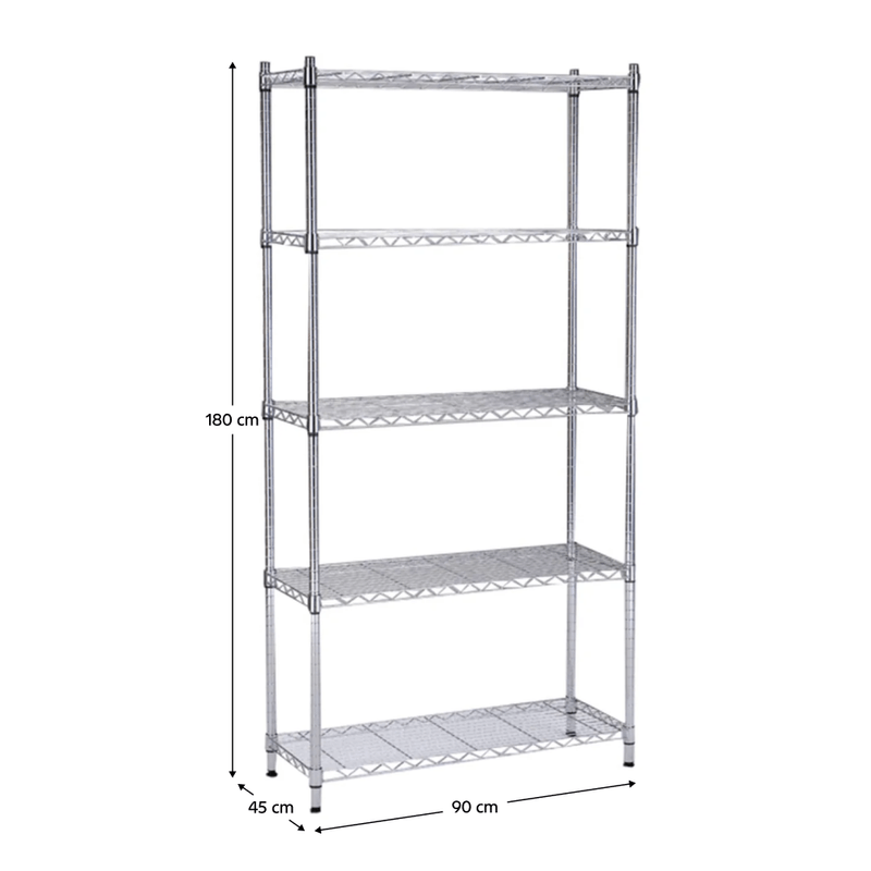 Casa si Gradina - Mobilier - Biblioteci si rafturi - Rafturi - Raft, 5-polite, crom, JUVEN - Infinity.ro