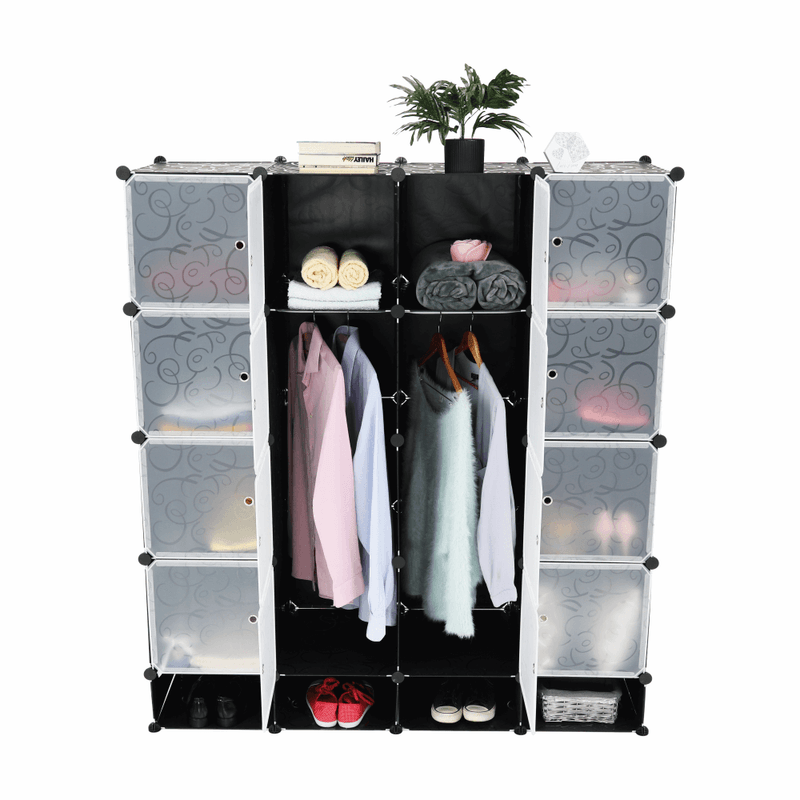 Casa si Gradina - Mobilier - Organizare si depozitare - Organizatoare pentru sertare si dulapuri - Organizator de dulap modular, negru / alb lapte, RODAN TYPE 2 - Infinity.ro