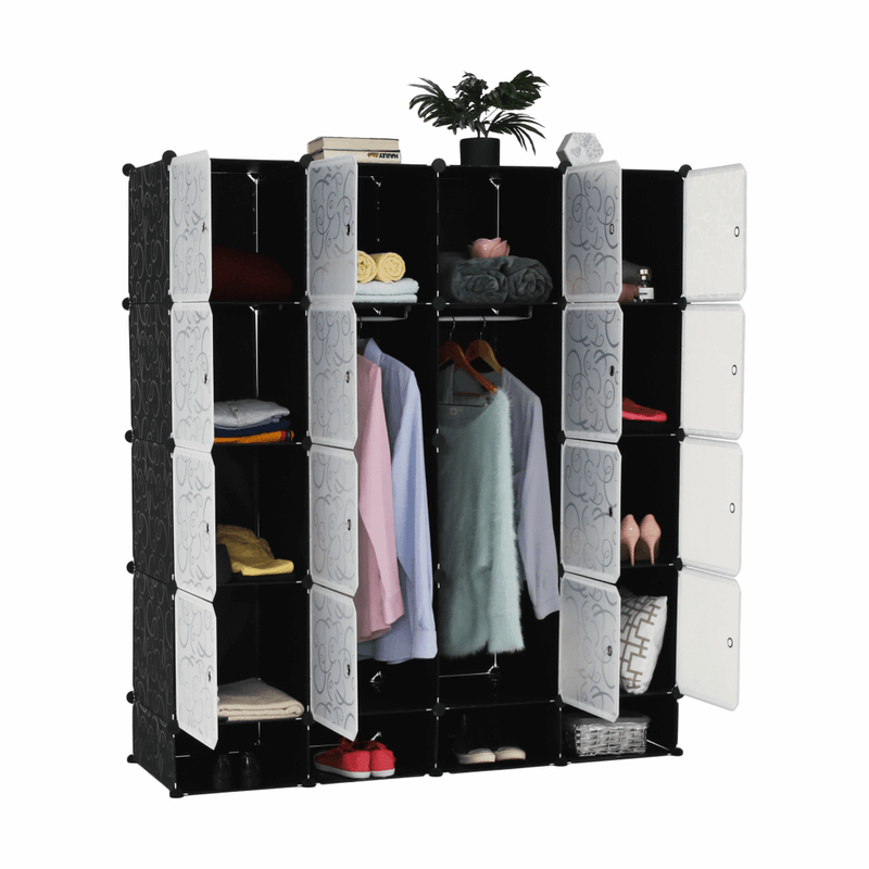 Casa si Gradina - Mobilier - Organizare si depozitare - Organizatoare pentru sertare si dulapuri - Organizator de dulap modular, negru / alb lapte, RODAN TYPE 2 - Infinity.ro