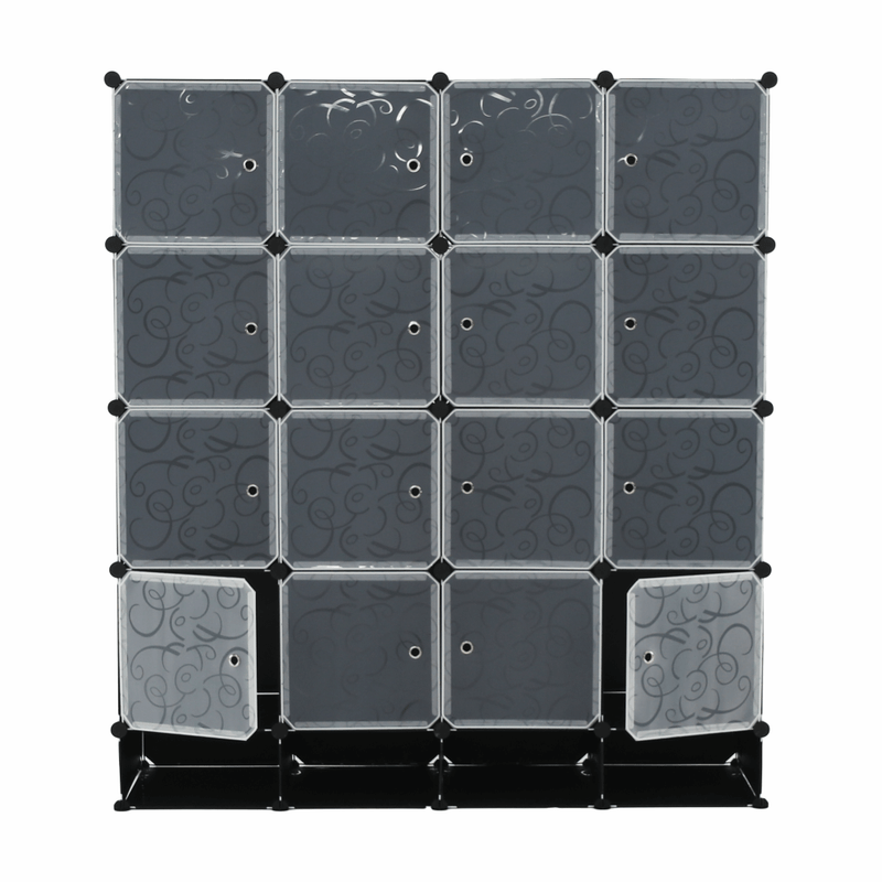 Casa si Gradina - Mobilier - Organizare si depozitare - Organizatoare pentru sertare si dulapuri - Organizator de dulap modular, negru / alb lapte, RODAN TYPE 2 - Infinity.ro