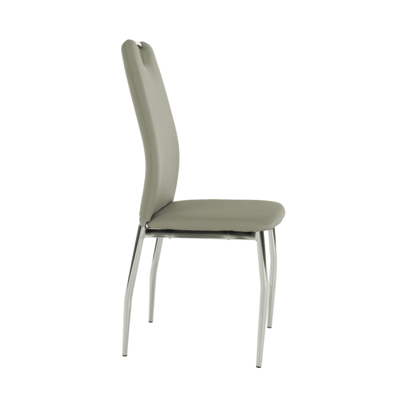 Casa si Gradina - Mobilier - Scaune si fotolii - Scaune - Scaun dining, piele ecologica gri/crom, ERVINA - Infinity.ro