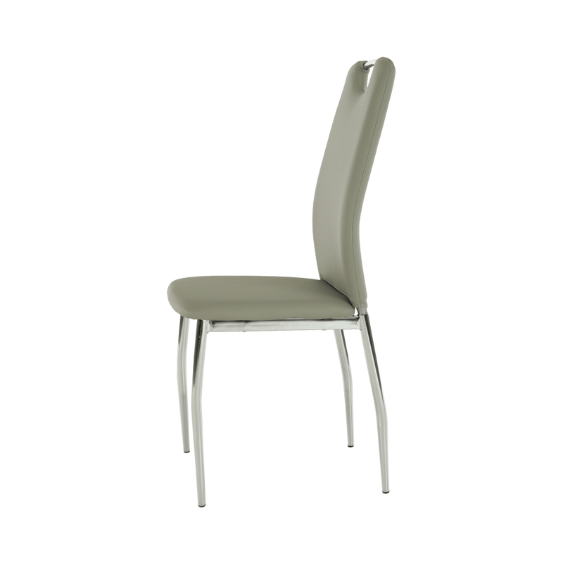 Casa si Gradina - Mobilier - Scaune si fotolii - Scaune - Scaun dining, piele ecologica gri/crom, ERVINA - Infinity.ro