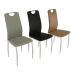Casa si Gradina - Mobilier - Scaune si fotolii - Scaune - Scaun dining, piele ecologica bej/crom, ERVINA - Infinity.ro