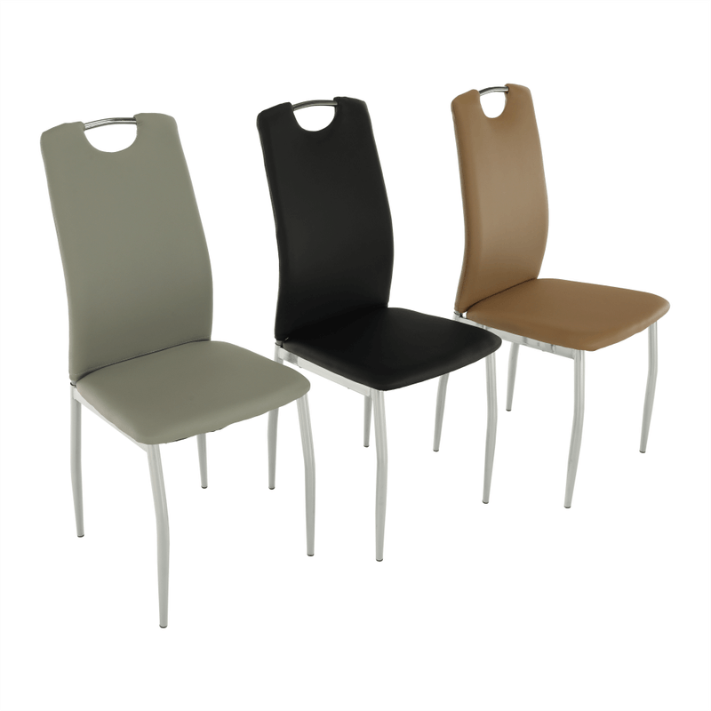 Casa si Gradina - Mobilier - Scaune si fotolii - Scaune - Scaun dining, piele ecologica bej/crom, ERVINA - Infinity.ro