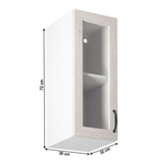 Casa si Gradina - Mobilier - Dulapuri si sifoniere - Dulapuri - Dulap superior,  cu sticla, alb/pin nordic, model stanga, ROYAL G30S - Infinity.ro