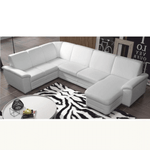 Casa si Gradina - Mobilier - Canapele si coltare - Coltare - Coltar in forma de U, piele ecologica, alb, model dreapta, BITER U - Infinity.ro