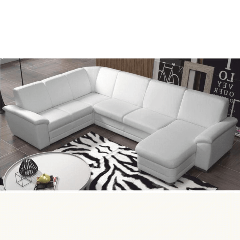 Casa si Gradina - Mobilier - Canapele si coltare - Coltare - Coltar in forma de U, piele ecologica, alb, model dreapta, BITER U - Infinity.ro