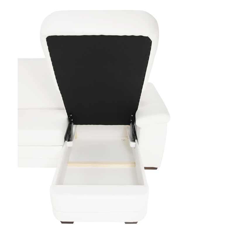 Casa si Gradina - Mobilier - Canapele si coltare - Coltare - Coltar in forma de U, piele ecologica, alb, model dreapta, BITER U - Infinity.ro