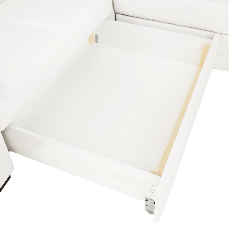 Casa si Gradina - Mobilier - Canapele si coltare - Coltare - Coltar in forma de U, piele ecologica, alb, model dreapta, BITER U - Infinity.ro