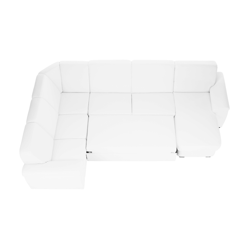 Casa si Gradina - Mobilier - Canapele si coltare - Coltare - Coltar in forma de U, piele ecologica, alb, model dreapta, BITER U - Infinity.ro