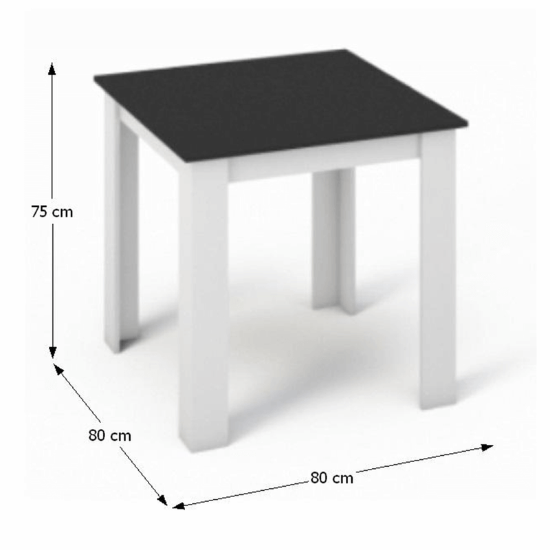 Casa si Gradina - Mobilier - Mese si birouri - Mese bucatarie si dining - Masa dining, alb/negru, 80x80 cm, KRAZ - Infinity.ro