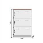 Casa si Gradina - Mobilier - Dulapuri si sifoniere - Dulapuri pantofi - Pantofar 3K, PAL melaminat, alb/stejar sonoma, TOPTY TYP 10 - Infinity.ro