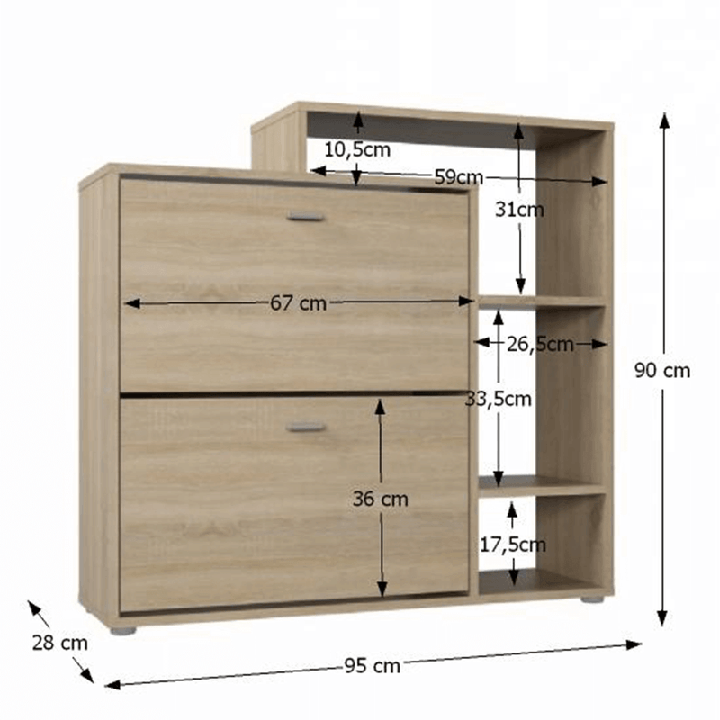 Casa si Gradina - Mobilier - Dulapuri si sifoniere - Dulapuri pantofi - Pantofar inclinabil, stejar sonoma, IZABELA - Infinity.ro