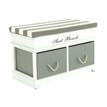Casa si Gradina - Mobilier - Organizare si depozitare - Bancute - Banca cu  perna, 2 sertare, alb/gri, SEAT BENCH  2 NEW - Infinity.ro