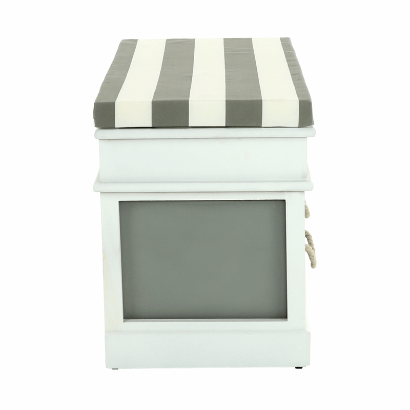Casa si Gradina - Mobilier - Organizare si depozitare - Bancute - Banca cu  perna, 2 sertare, alb/gri, SEAT BENCH  2 NEW - Infinity.ro