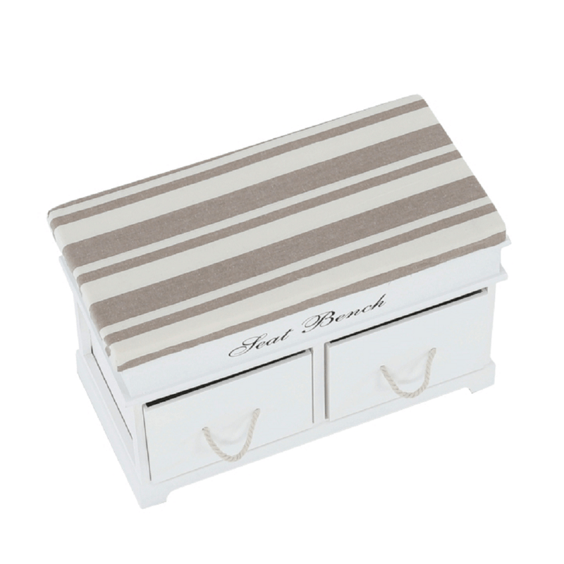 Casa si Gradina - Mobilier - Organizare si depozitare - Bancute - Banca cu perna, 2 sertare, alb/maro deschis, SEAT BENCH 1 NEW - Infinity.ro
