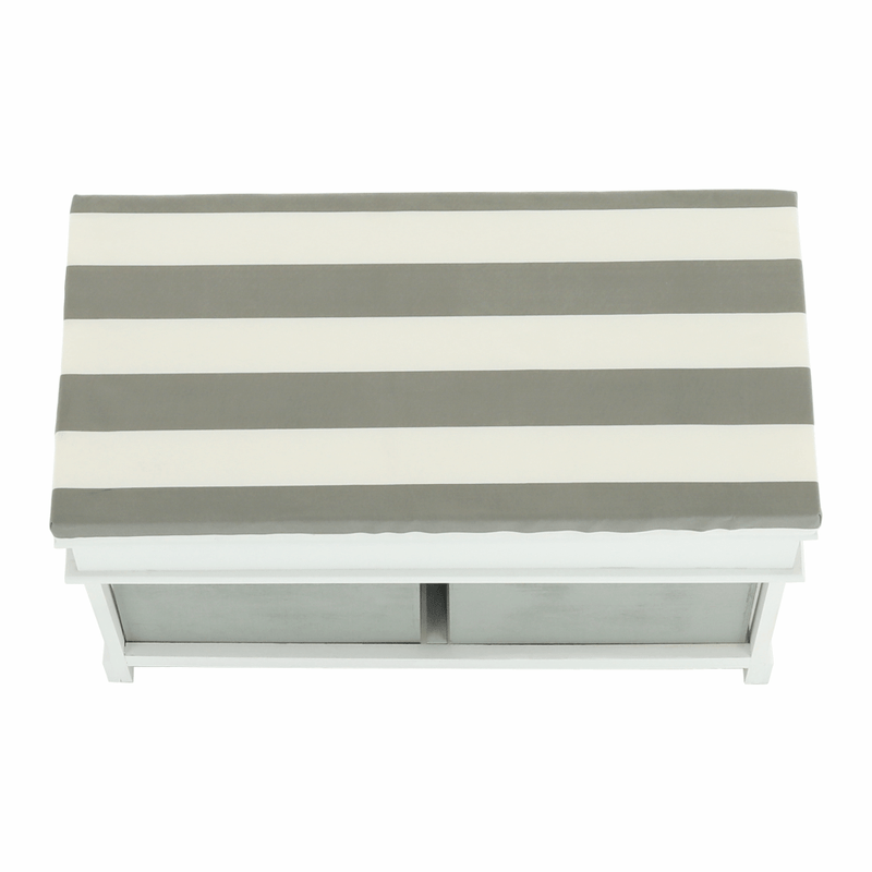 Casa si Gradina - Mobilier - Organizare si depozitare - Bancute - Banca cu  perna, 2 sertare, alb/gri, SEAT BENCH  2 NEW - Infinity.ro