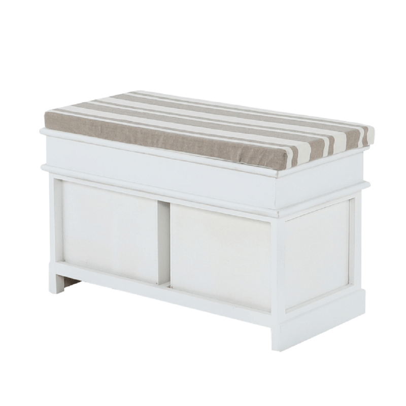 Casa si Gradina - Mobilier - Organizare si depozitare - Bancute - Banca cu perna, 2 sertare, alb/maro deschis, SEAT BENCH 1 NEW - Infinity.ro