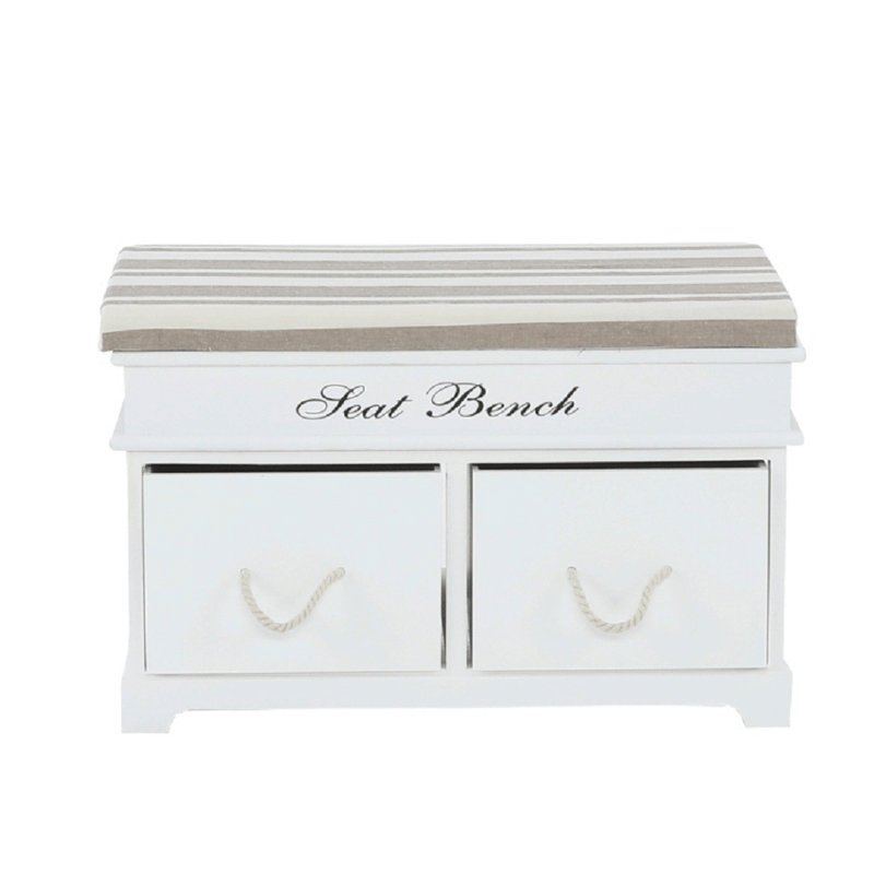 Casa si Gradina - Mobilier - Organizare si depozitare - Bancute - Banca cu perna, 2 sertare, alb/maro deschis, SEAT BENCH 1 NEW - Infinity.ro