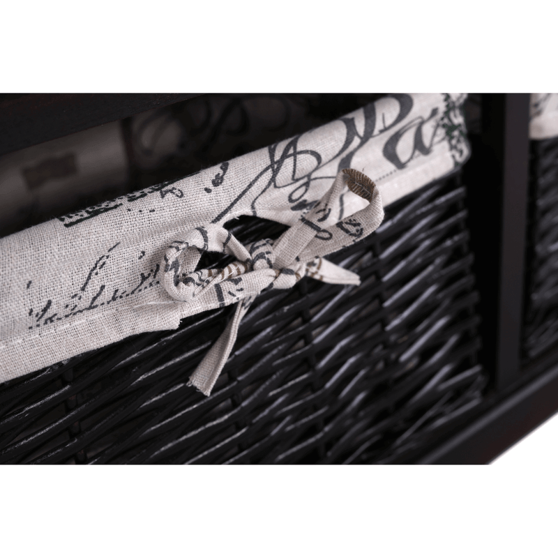 Casa si Gradina - Mobilier - Organizare si depozitare - Bancute - Banca cu  perna, 2 cosuri de rachita, maro inchis/bej/imprimeu, SEAT BENCH 3 - Infinity.ro