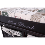 Casa si Gradina - Mobilier - Organizare si depozitare - Bancute - Banca cu  perna, 2 cosuri de rachita, maro inchis/bej/imprimeu, SEAT BENCH 3 - Infinity.ro