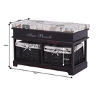 Casa si Gradina - Mobilier - Organizare si depozitare - Bancute - Banca cu  perna, 2 cosuri de rachita, maro inchis/bej/imprimeu, SEAT BENCH 3 - Infinity.ro